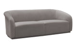 Yara Pleated Grey Velvet Sofa