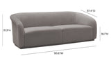 Yara Pleated Grey Velvet Sofa