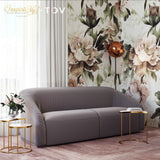 Yara Pleated Grey Velvet Sofa