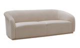 Yara Pleated Beige Velvet Sofa