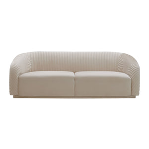Yara Pleated Velvet Sofa Beige TOV-S6457