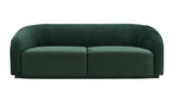 Yara Pleated Forest Green Velvet Sofa