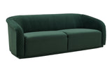 Yara Pleated Forest Green Velvet Sofa