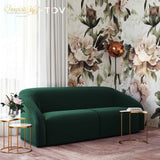 Yara Pleated Forest Green Velvet Sofa