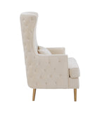 Alina Cream Tall Tufted Back Chair
