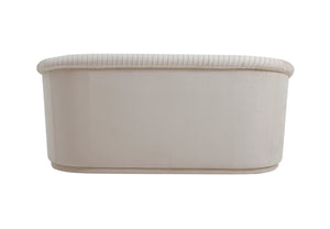 Yara Pleated Velvet Loveseat Beige TOV-S6484