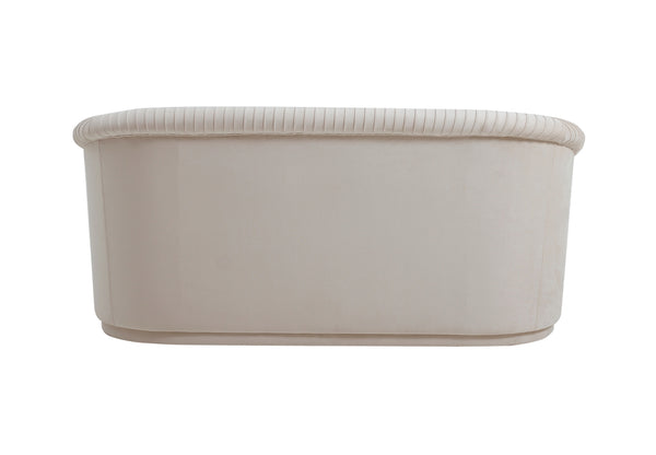 Yara Pleated Velvet Loveseat Beige TOV-S6484