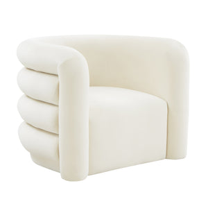 Curves Cream Velvet Lounge Chair