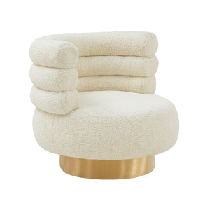 Naomi Faux Shearling Swivel Chair