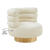 Naomi Faux Shearling Swivel Chair