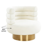 Naomi Cream Velvet Swivel Chair