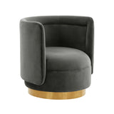 Remy Dark Grey Velvet Swivel Chair