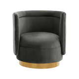 Remy Dark Grey Velvet Swivel Chair