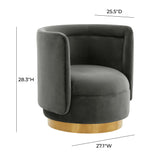 Remy Dark Grey Velvet Swivel Chair