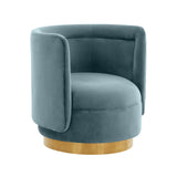 Remy Bluestone Velvet Swivel Chair