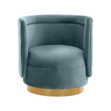 Remy Bluestone Velvet Swivel Chair