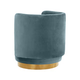 Remy Bluestone Velvet Swivel Chair