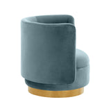 Remy Bluestone Velvet Swivel Chair