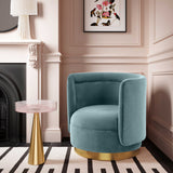 Remy Bluestone Velvet Swivel Chair