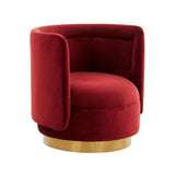 Remy Maroon Velvet Swivel Chair