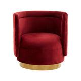 Remy Maroon Velvet Swivel Chair