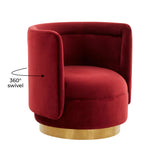 Remy Maroon Velvet Swivel Chair