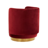 Remy Maroon Velvet Swivel Chair