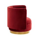 Remy Maroon Velvet Swivel Chair