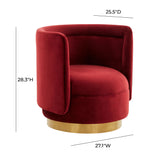 Remy Maroon Velvet Swivel Chair