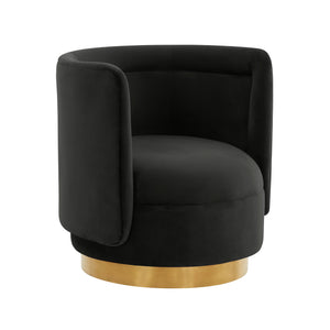 Remy Black Velvet Swivel Chair