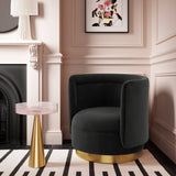 Remy Black Velvet Swivel Chair