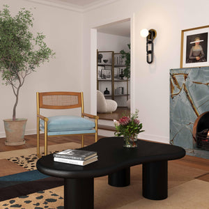 Harlow Rattan Dusty Blue Velvet Chair Dusty Blue TOV-S68448