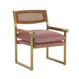 Harlow Rattan Mauve Velvet Chair Mauve TOV-S68449