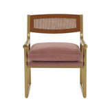 Harlow Rattan Mauve Velvet Chair Mauve TOV-S68449