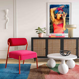 Jolene Hot Pink Velvet Accent Chair Pink TOV-S68450