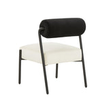Jolene Cream Velvet Accent Chair Black,Cream TOV-S68451