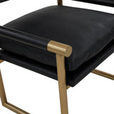 TOV Furniture Harlow Vegan Leather Armchair Black 26.8"W x 26.5"D x 34.5"H