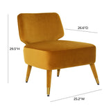 Athena Turmeric Yellow Velvet Accent Chair Yellow TOV-S68471