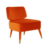 Athena Autumn Orange Velvet Accent Chair Red TOV-S68472