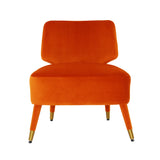 Athena Autumn Orange Velvet Accent Chair Red TOV-S68472