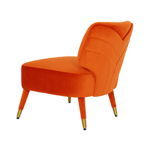 Athena Autumn Orange Velvet Accent Chair Red TOV-S68472