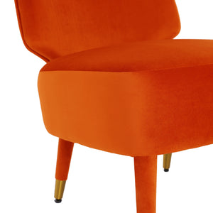Athena Autumn Orange Velvet Accent Chair Red TOV-S68472