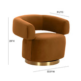 River Cognac Velvet Accent Chair Cognac TOV-S68542