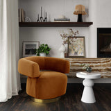 River Cognac Velvet Accent Chair Cognac TOV-S68542
