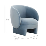 Kiki Blue Stone Velvet Accent Chair Blue TOV-S68549