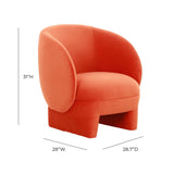 Kiki Paprika Orange Velvet Accent Chair Orange TOV-S68550