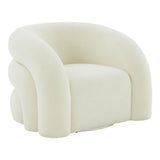 TOV Furniture Slipper Vegan Shearling Swivel Chair Cream 37.5"W x 33.8"D x 28.3"H