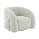 Slipper Light Grey Velvet Swivel Chair