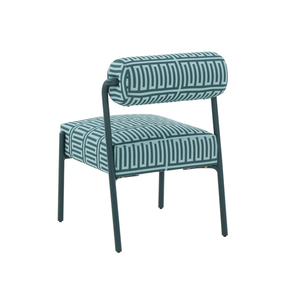 TOV Furniture Jolene Green Patterned Linen Accent Chair Green,Teal 20.8"W x 24.3"D x 29"H