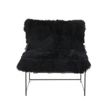 TOV Furniture Kimi Genuine Sheepskin Chair Black 27"W x 33"D x 35"H